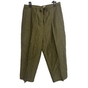 Crossroads Linen Green Coastal Resort Pants Size 14‎